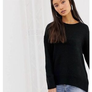 New Look Long Cut Black Sweater NWT M